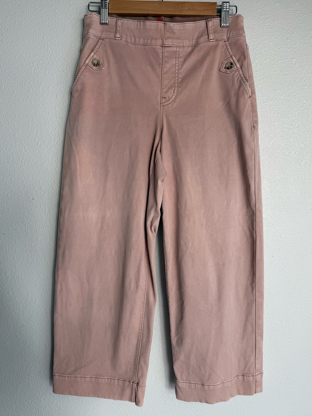 Spanx Muave Twill Cropped Wide-Leg Pants - Picture 2 of 12